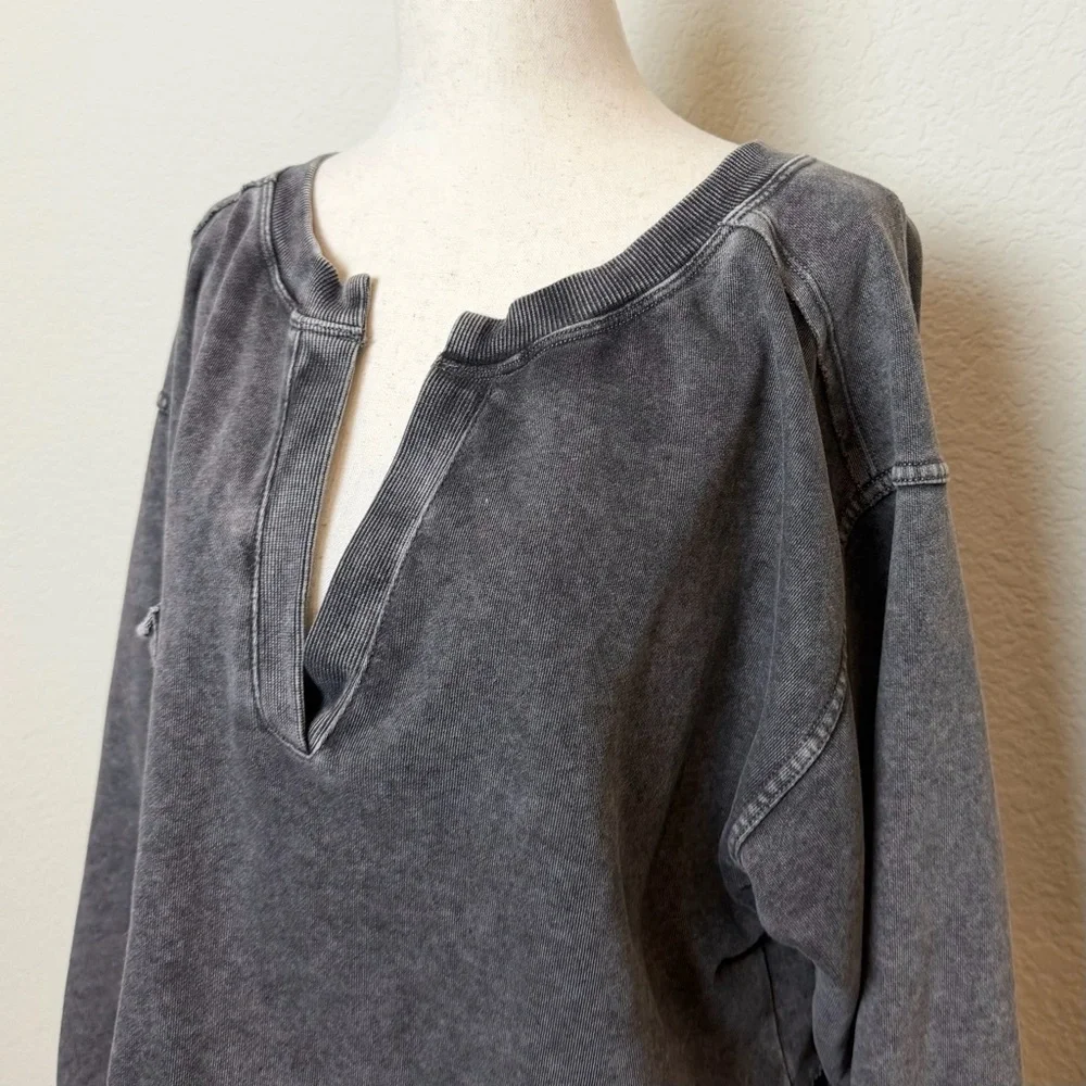 Anthropologie Daily Practice Washed Black Athleisure Skirt Set Size Large